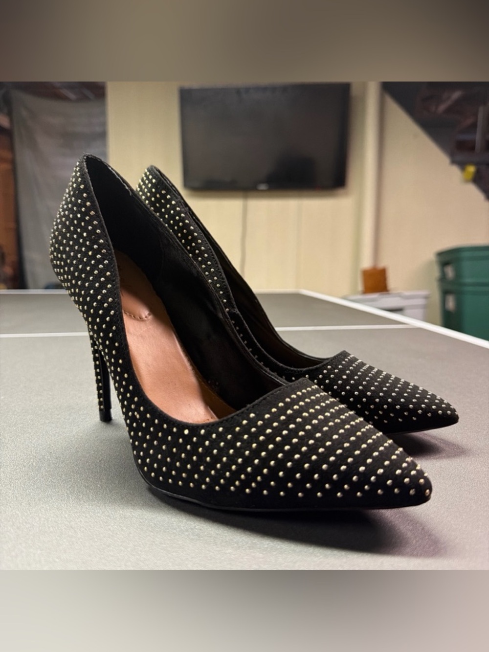 Anne Michelle Black Studded Stiletto Heels Women's Size 8